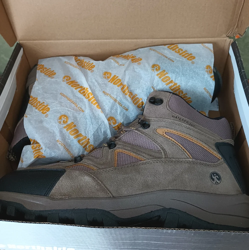 Northside Leather Waterproof Hiking Work Boots Tan Dark Honey Mens 12 NEW In Box